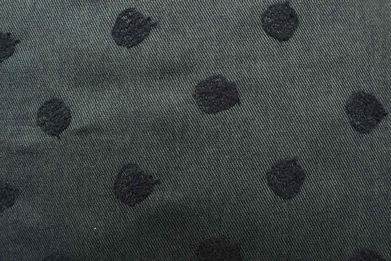 Jc刺繍ツイル水玉 18mm ネイビー×ネイビー